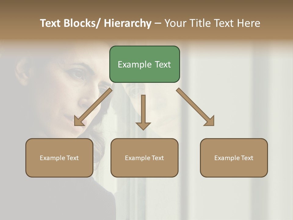 A Woman Looking Out Of A Window With A Curtain PowerPoint Template