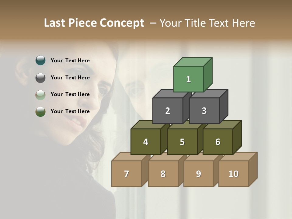 A Woman Looking Out Of A Window With A Curtain PowerPoint Template