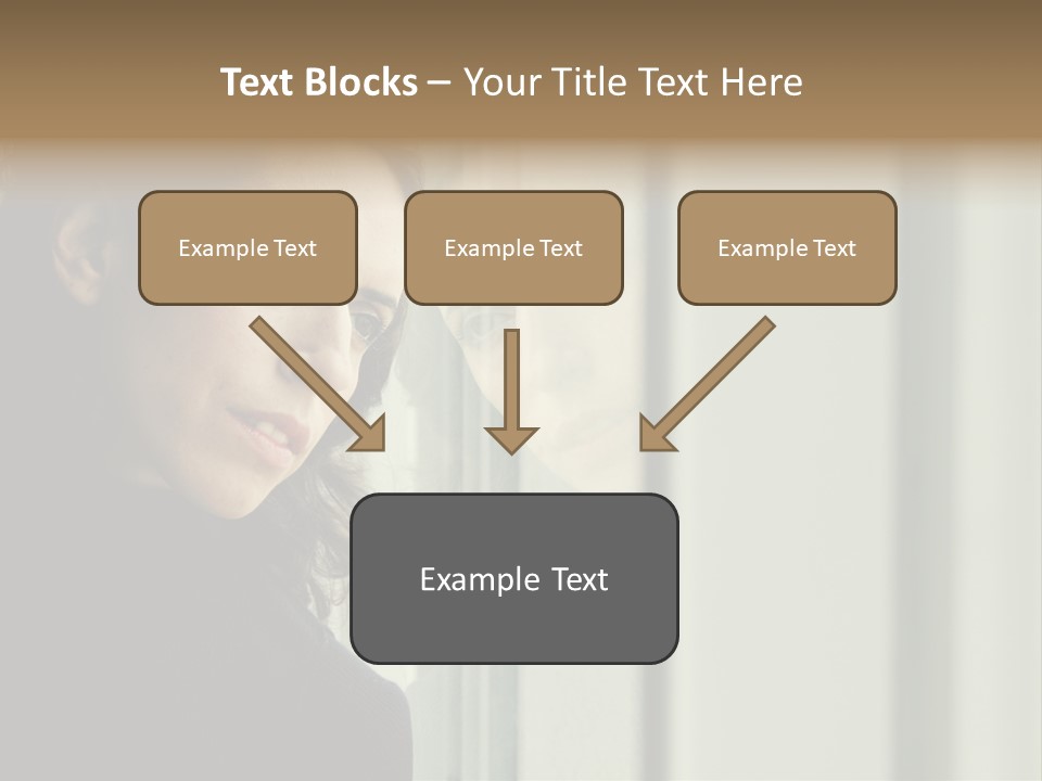 A Woman Looking Out Of A Window With A Curtain PowerPoint Template