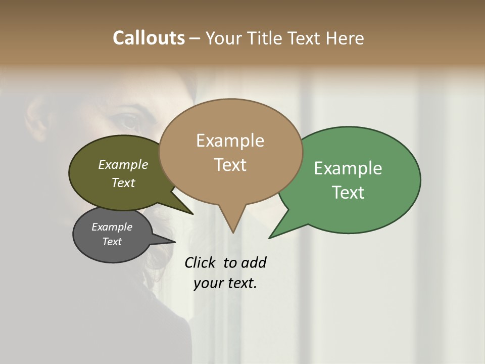 A Woman Looking Out Of A Window With A Curtain PowerPoint Template