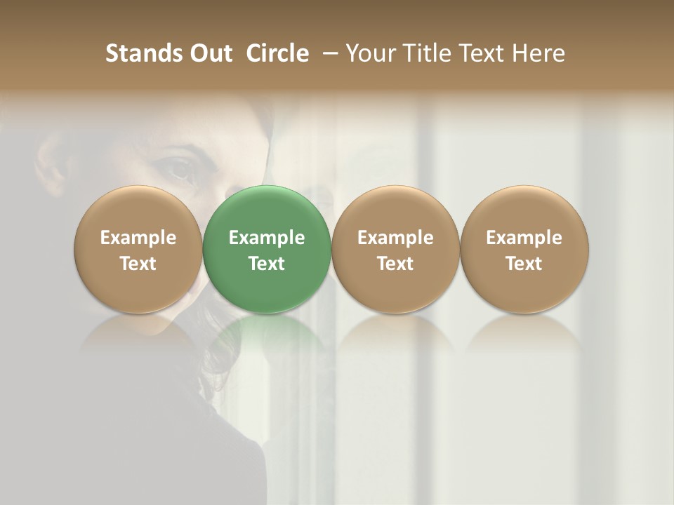 A Woman Looking Out Of A Window With A Curtain PowerPoint Template