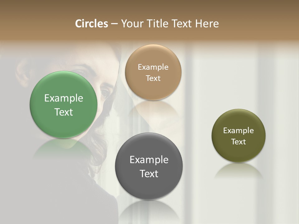 A Woman Looking Out Of A Window With A Curtain PowerPoint Template