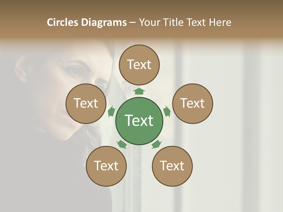 A Woman Looking Out Of A Window With A Curtain PowerPoint Template