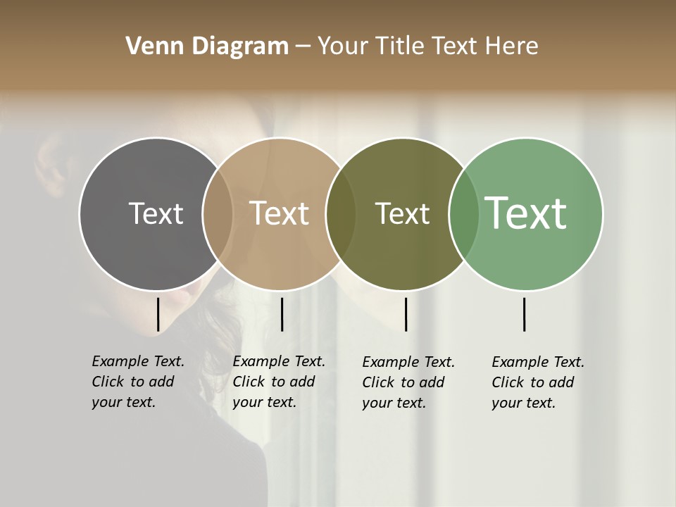 A Woman Looking Out Of A Window With A Curtain PowerPoint Template