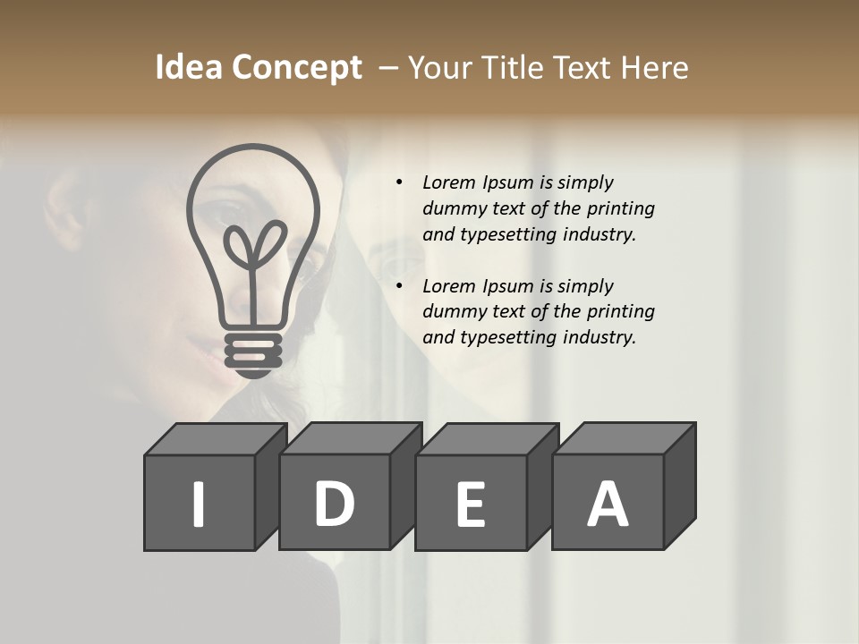 A Woman Looking Out Of A Window With A Curtain PowerPoint Template