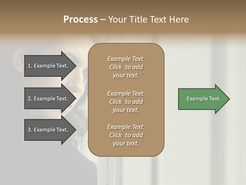 A Woman Looking Out Of A Window With A Curtain PowerPoint Template