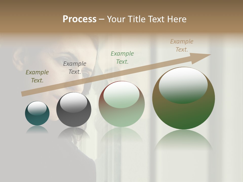 A Woman Looking Out Of A Window With A Curtain PowerPoint Template