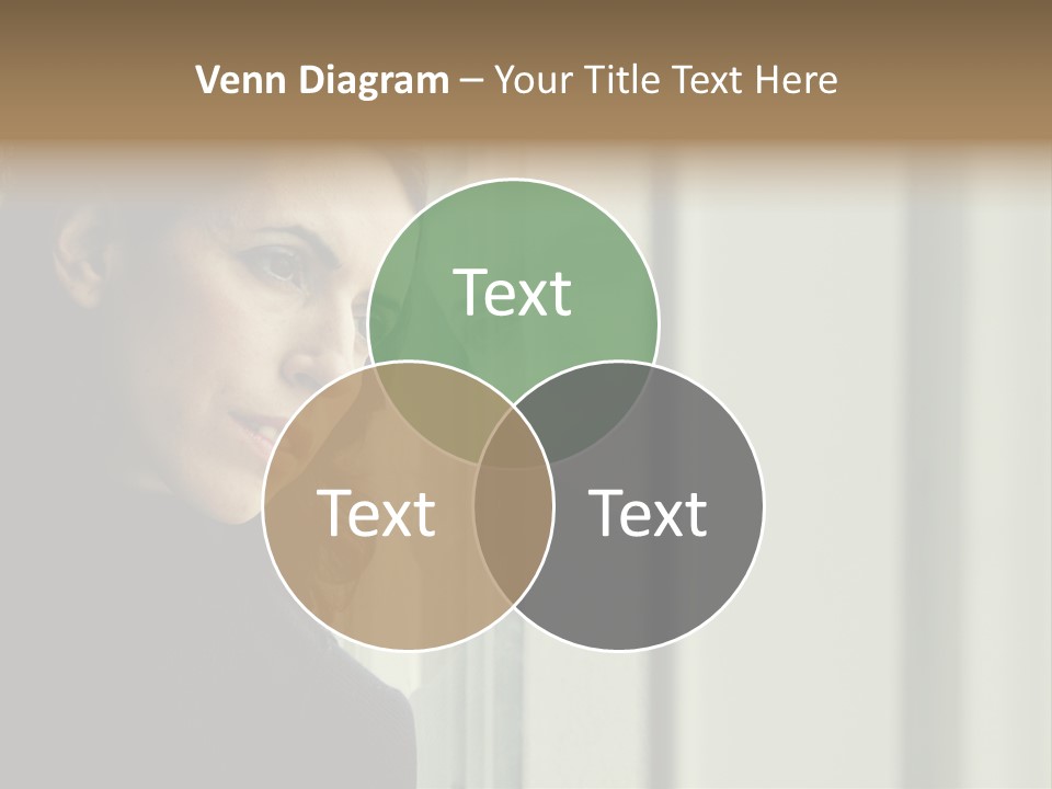 A Woman Looking Out Of A Window With A Curtain PowerPoint Template