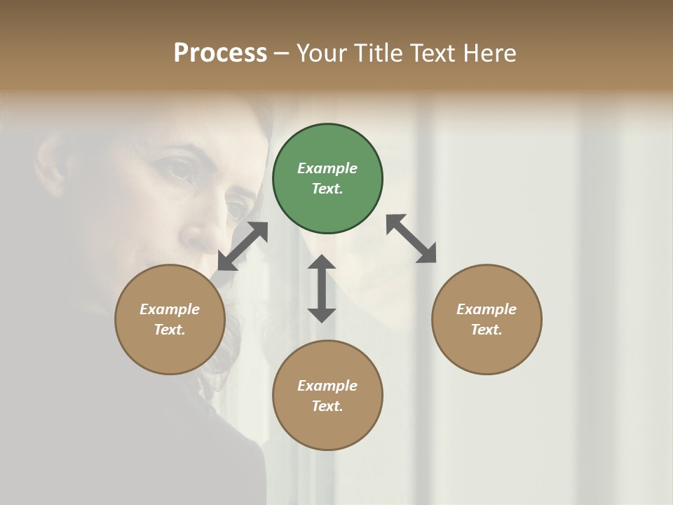 A Woman Looking Out Of A Window With A Curtain PowerPoint Template