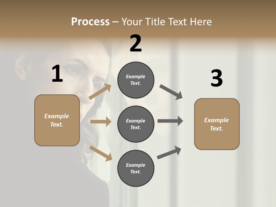 A Woman Looking Out Of A Window With A Curtain PowerPoint Template