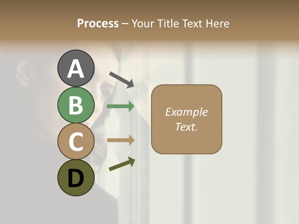 A Woman Looking Out Of A Window With A Curtain PowerPoint Template