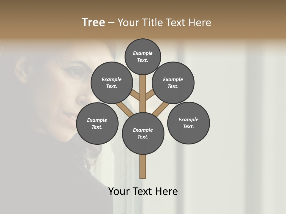 A Woman Looking Out Of A Window With A Curtain PowerPoint Template