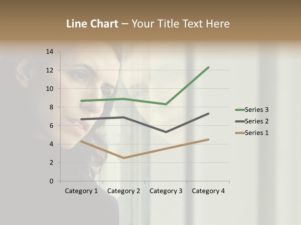 A Woman Looking Out Of A Window With A Curtain PowerPoint Template
