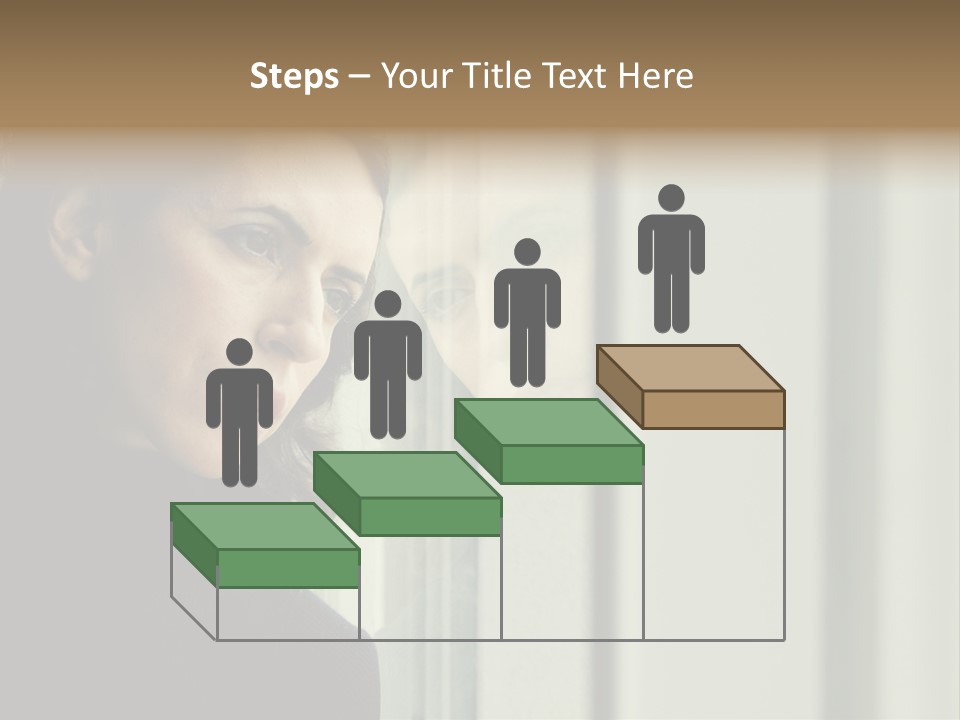 A Woman Looking Out Of A Window With A Curtain PowerPoint Template