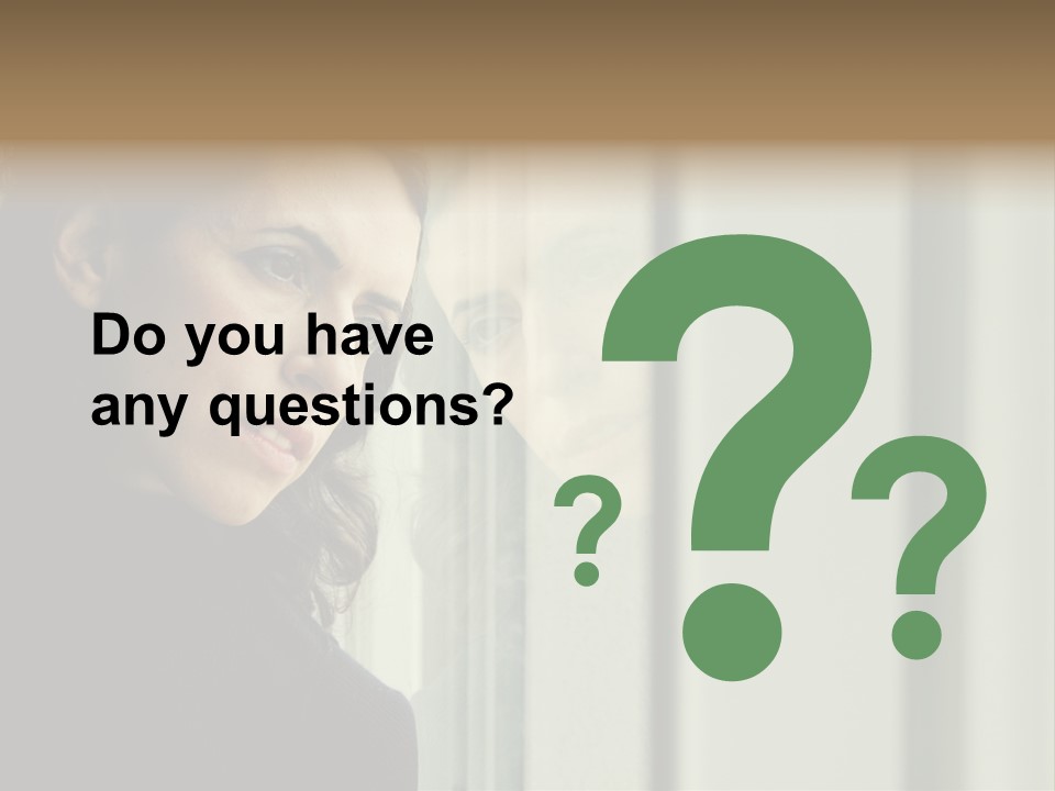 A Woman Looking Out Of A Window With A Curtain PowerPoint Template