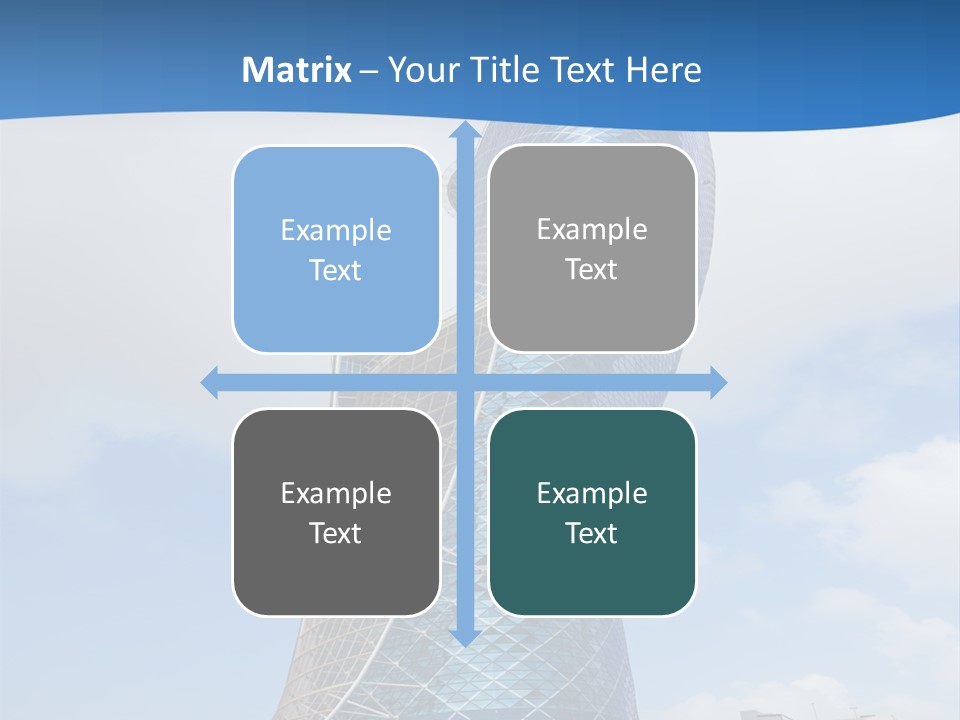 A Large Blue Building With A Sky Background PowerPoint Template