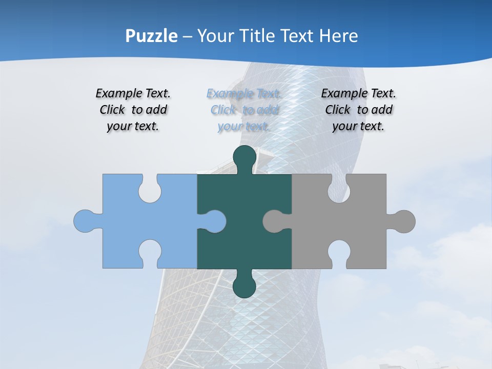 A Large Blue Building With A Sky Background PowerPoint Template