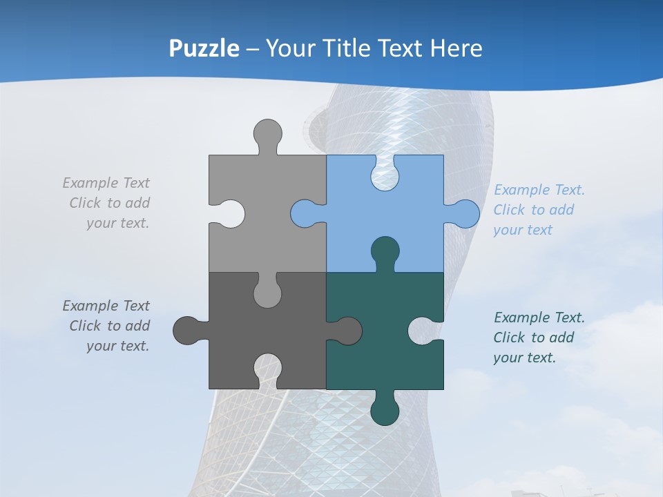 A Large Blue Building With A Sky Background PowerPoint Template