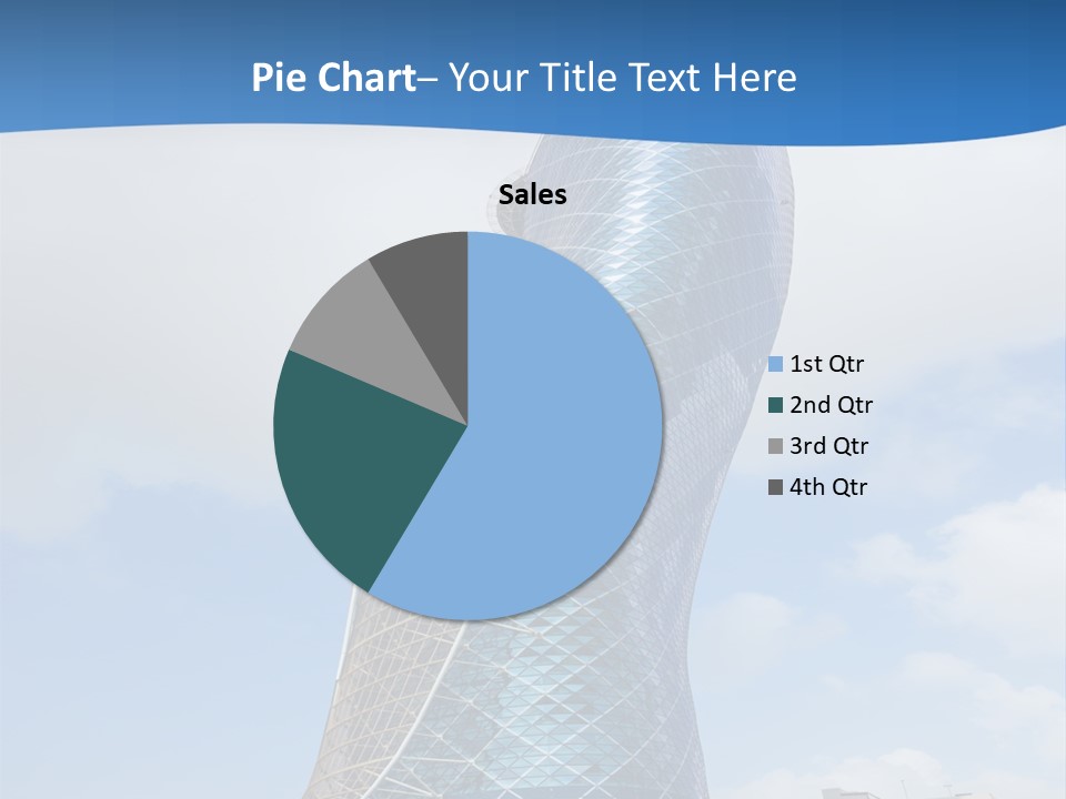 A Large Blue Building With A Sky Background PowerPoint Template