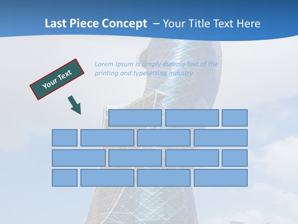 A Large Blue Building With A Sky Background PowerPoint Template