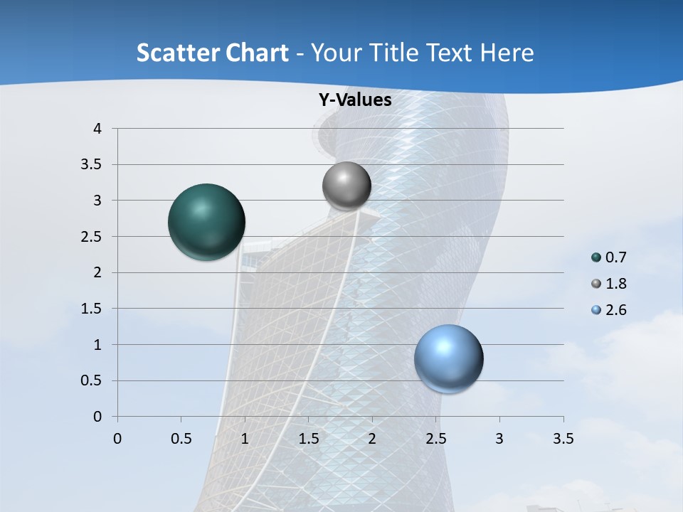 A Large Blue Building With A Sky Background PowerPoint Template