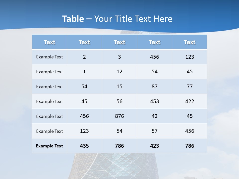 A Large Blue Building With A Sky Background PowerPoint Template