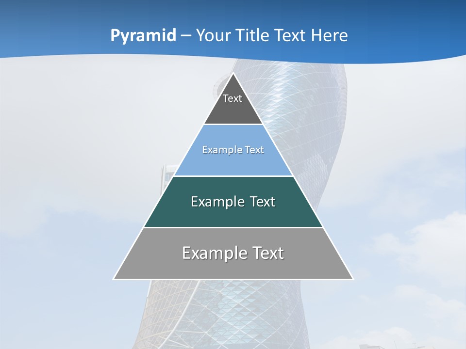 A Large Blue Building With A Sky Background PowerPoint Template