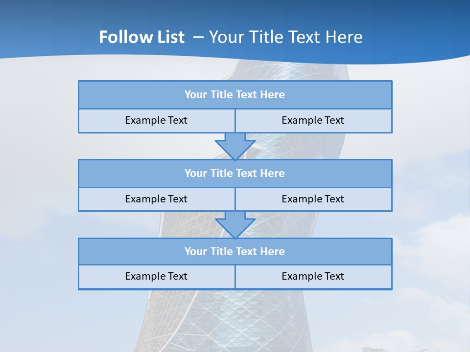 A Large Blue Building With A Sky Background PowerPoint Template