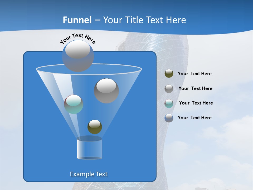 A Large Blue Building With A Sky Background PowerPoint Template