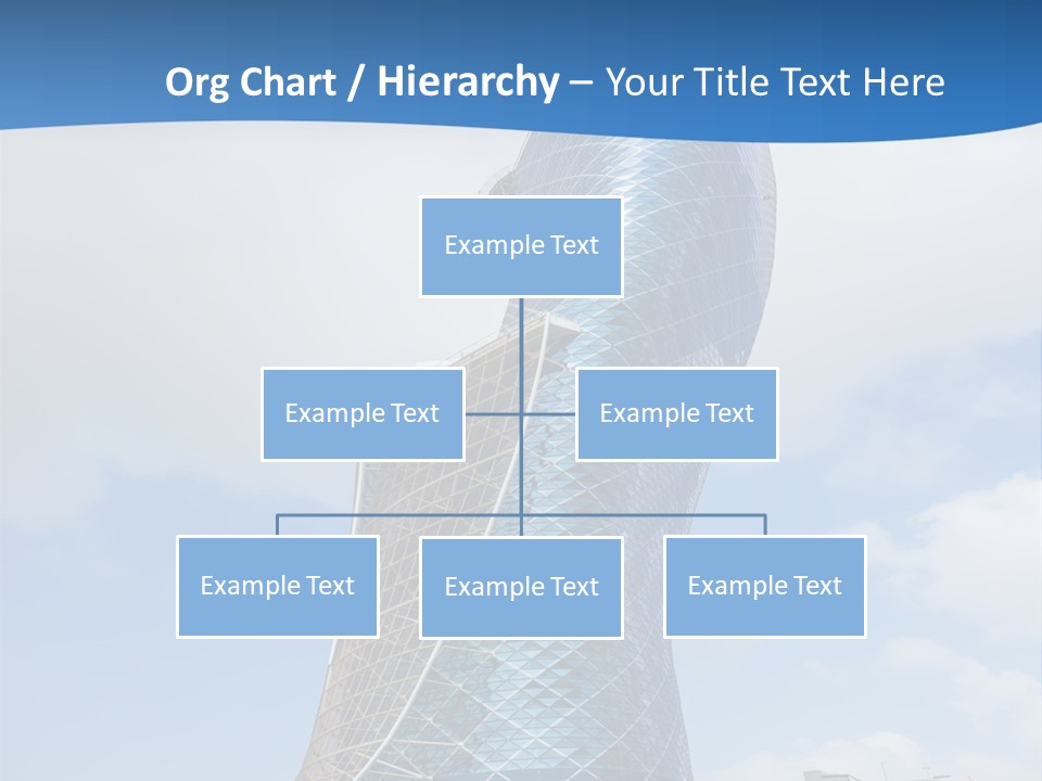 A Large Blue Building With A Sky Background PowerPoint Template