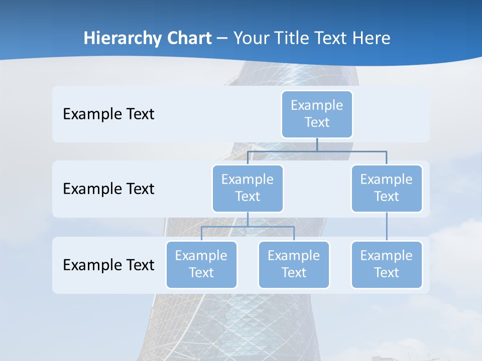 A Large Blue Building With A Sky Background PowerPoint Template