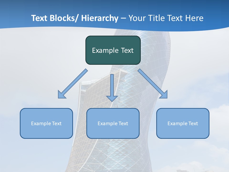 A Large Blue Building With A Sky Background PowerPoint Template