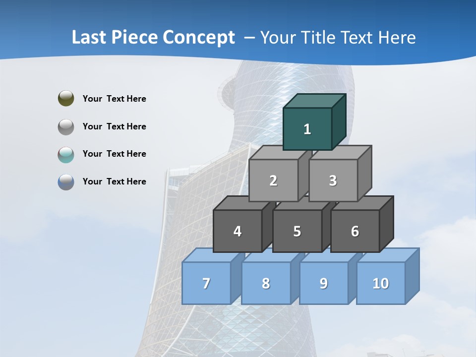 A Large Blue Building With A Sky Background PowerPoint Template