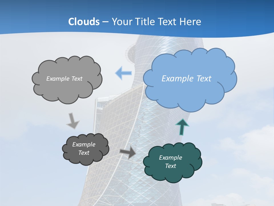 A Large Blue Building With A Sky Background PowerPoint Template