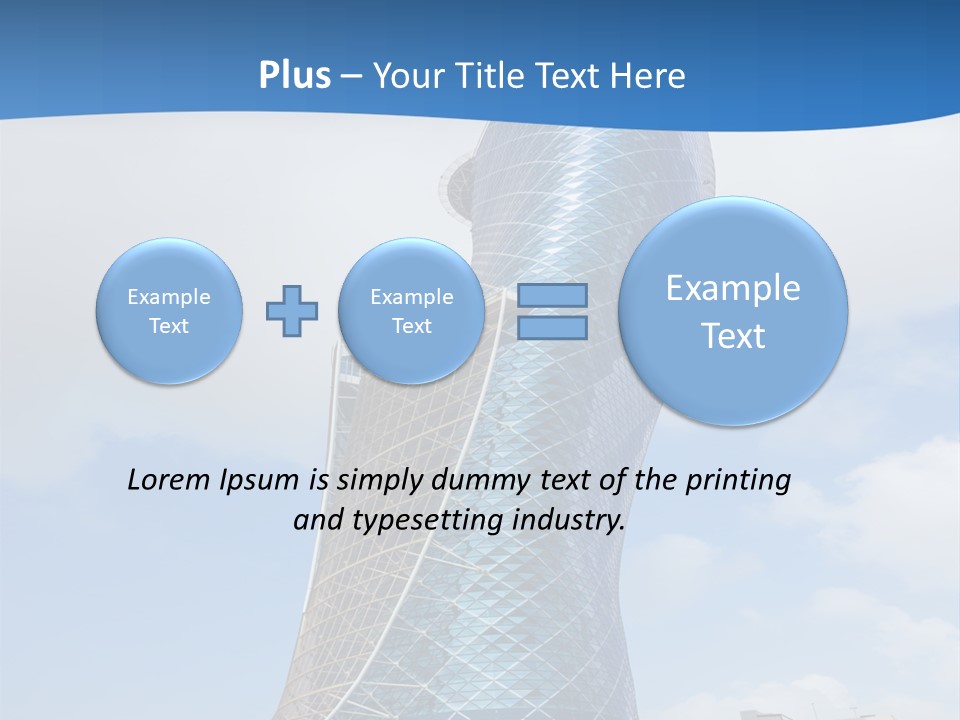 A Large Blue Building With A Sky Background PowerPoint Template