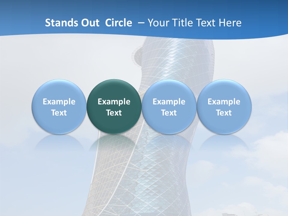 A Large Blue Building With A Sky Background PowerPoint Template