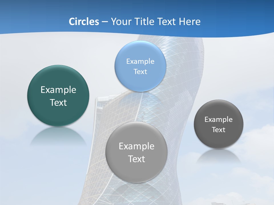 A Large Blue Building With A Sky Background PowerPoint Template