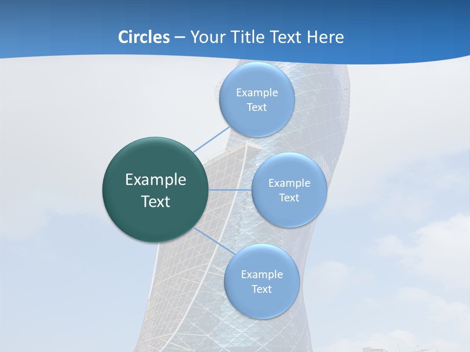 A Large Blue Building With A Sky Background PowerPoint Template