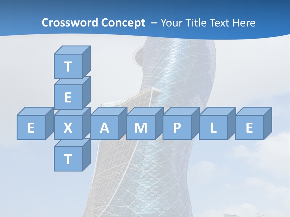 A Large Blue Building With A Sky Background PowerPoint Template