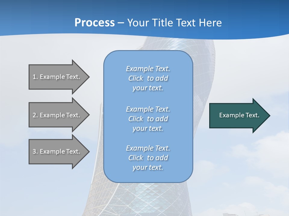 A Large Blue Building With A Sky Background PowerPoint Template