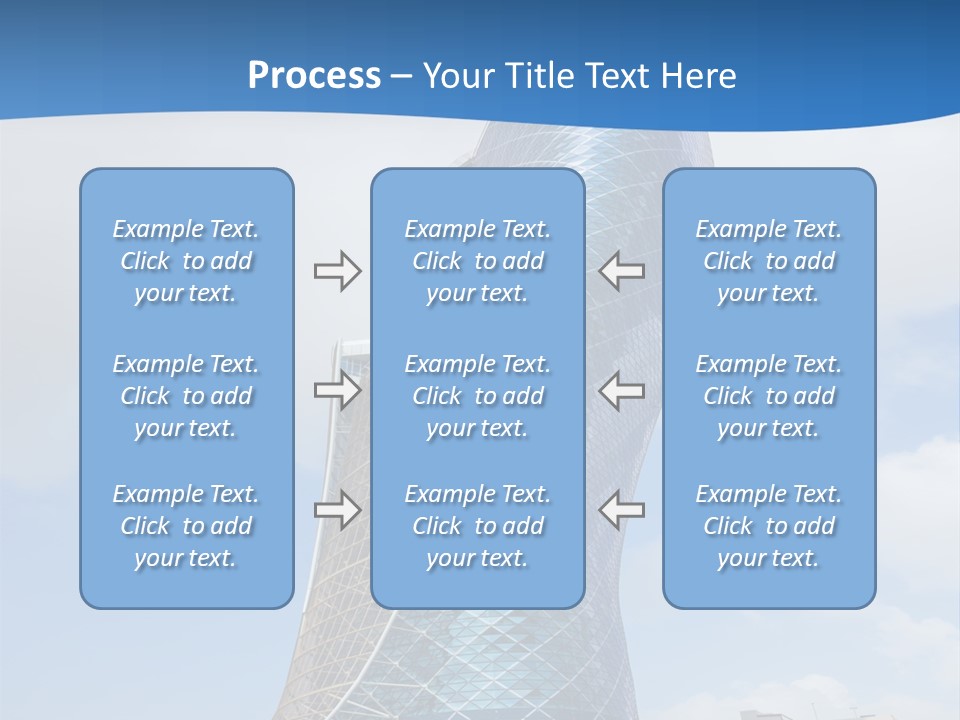 A Large Blue Building With A Sky Background PowerPoint Template