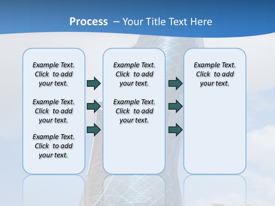 A Large Blue Building With A Sky Background PowerPoint Template