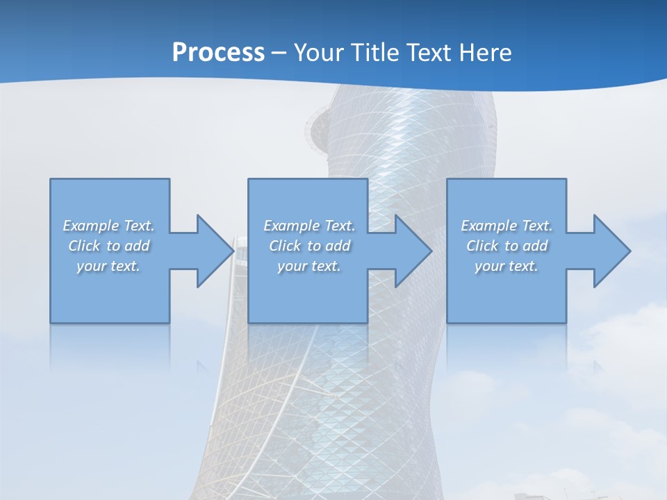 A Large Blue Building With A Sky Background PowerPoint Template