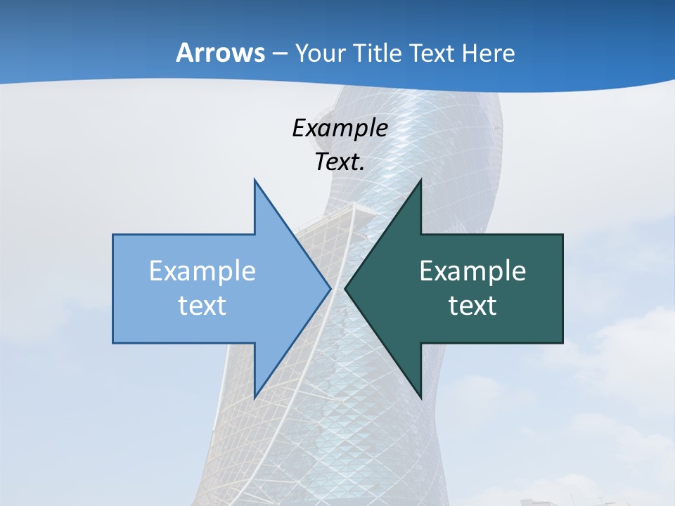 A Large Blue Building With A Sky Background PowerPoint Template