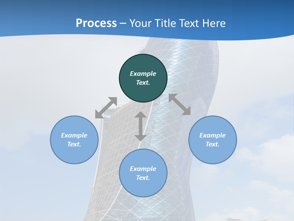 A Large Blue Building With A Sky Background PowerPoint Template