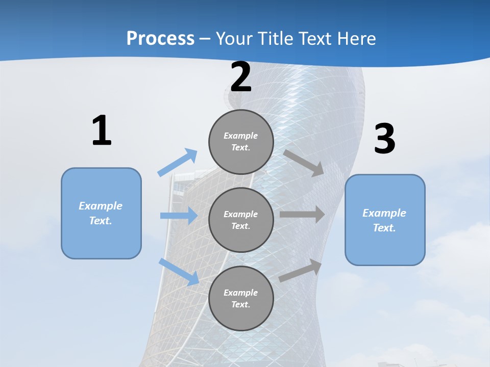 A Large Blue Building With A Sky Background PowerPoint Template