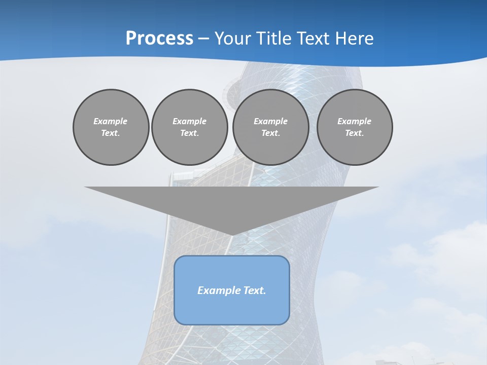 A Large Blue Building With A Sky Background PowerPoint Template