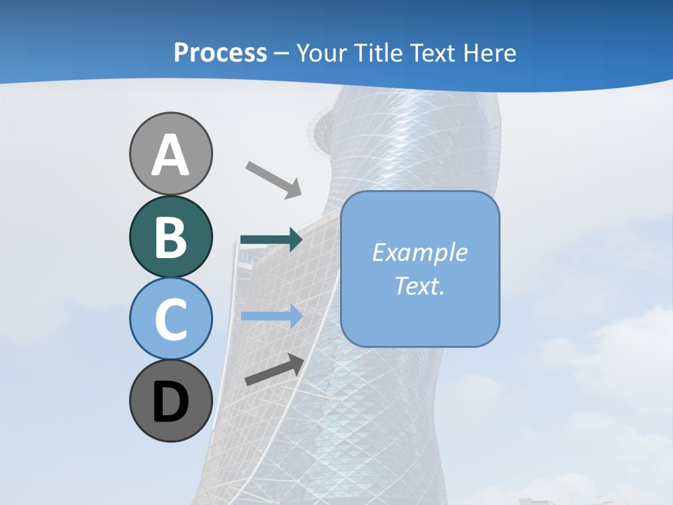 A Large Blue Building With A Sky Background PowerPoint Template