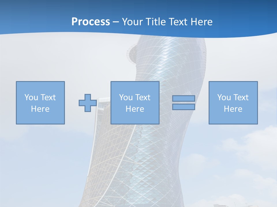 A Large Blue Building With A Sky Background PowerPoint Template