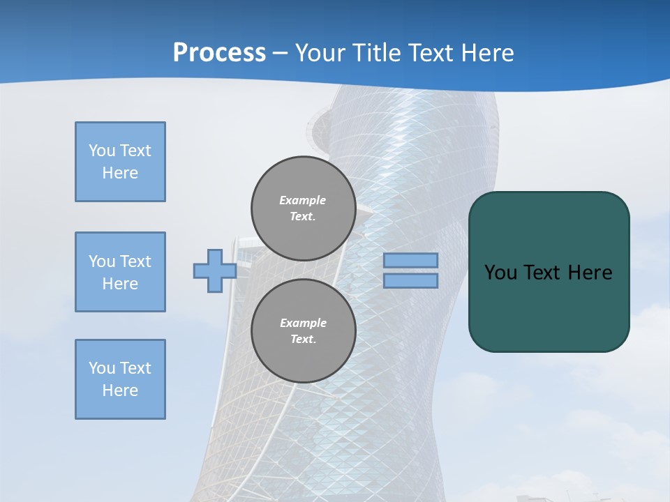 A Large Blue Building With A Sky Background PowerPoint Template